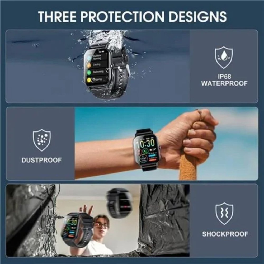 New Smart Watch, 1.85" Fitness Watch with Heart Rate Monitor, Waterproof - Picture 6 of 7